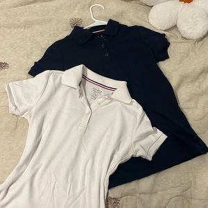 Cute Polo Shirts/Tops White and Navy Blue